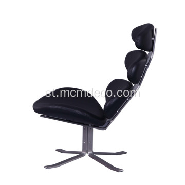 Corona Swivel Leather Lounge Chair